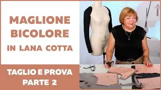 Maglione bicolore in loden (lana cotta). Taglio e prova. Parte 2