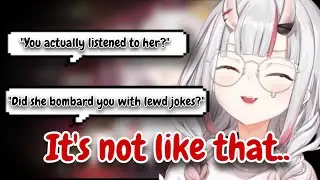 Driven by Curiosity, Ayame listened all the way through Okayu's lewd story! [Hololive]