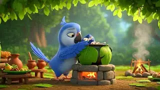 The Little Blue Parrot and the Enchanted Mushroom of the Misty Forest