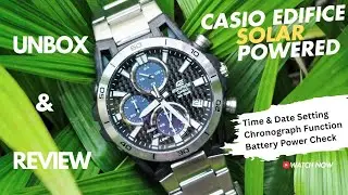 Solar Powered Casio Edifice  EQS-960D-1AV Unboxing, Review and Simple tips and tricks