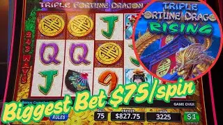 HANDPAYs на ставки $75 и $50 на UNLEASHED и RISING 🐉 TRIPLE FORTUNE DRAGON