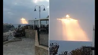 I am the light! Image of Jesus appears in the sky as the sun bursts through clouds over Italy