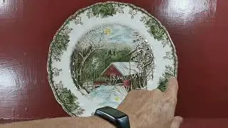Johnson Brothers China The Friendly Village The Covered Bridge 10.75-inch Dinner Plate