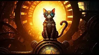 Awesome Steampunk city cat's life #cat #catlover #cutecat #relaxing #pets #ai #story #video #animals