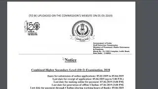 SSC CHSL 2018-19 Notification OUT