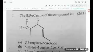 the IUPAC name of the compound is(NEET2017))