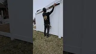 Installing a 6' White Vinyl Fence #fence #vinyl #nodig #satisfying #diy #construction #hgtv #canada