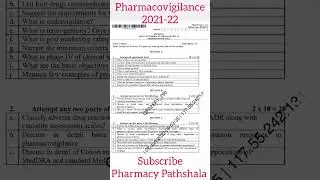 Pharmacovigilance 2021-22 || Previous year question papers || B Pharma 8 Sem || BP805ET ||Aktu Paper