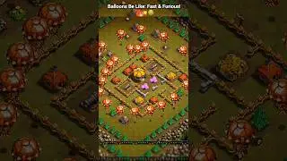 Max Balloons Destroy Base in Seconds!😱🔥 || Clash of Clans || COC Fireborn #shorts #coc #clashofclans