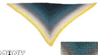Dreieckstuch h&auml;keln - Muschelmuster - F&auml;chermuster