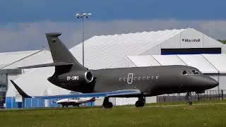 Blackbird Air Charter Dassault Falcon 2000S OY-SWO quick turn-around at Cambridge