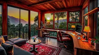 Autumn Jazz Mix In The Workspace At Sunset - Elegant Jazz Cadence For A Relaxing Workday