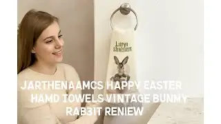 🐇 JarThenaAMCS Happy Easter Hand Towels Vintage Bunny Rabbit Review 🐣