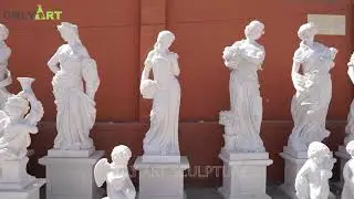 Large size beautiful Roman woman garden statue for sale.