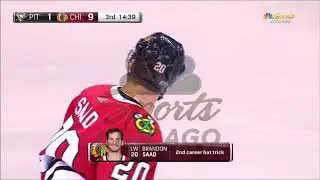 10/05/17 - Brandon Saad Hat trick Goal (9-1) Vs Pittsburgh Penguins