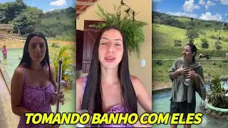 SARA KELLEN NÃO RESISTE E CAI NO LAGO COM AS CRIANÇAS