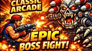 Epic Retro Arcade Boss Fight | Classic 2D Run and Gun Gameplay