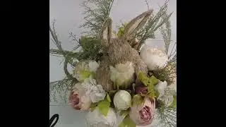 Boho Natural Bunny Easter Floral Arrangement #shorts