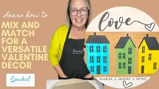 Colorful Love Saltbox Houses Round Sign&ndash; DIY Stencil & Transfer Craft Tutorial