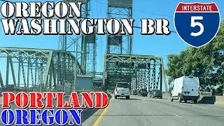 I-5 Oregon Washington Bridge South - Portland - Oregon - 4K Infrastructure Drive