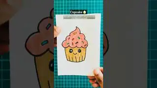 🧁Как нарисовать милый капкейк | Легкое 🌈 Рисование капкейка | Пошаговое рисование и раскрашивание...