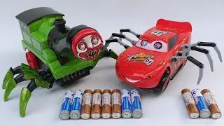 merakit mainan mcqueen Laba-laba,kereta monster laba-laba,kereta coco charles leher panjang