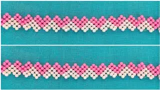 Beaded Side Patti | Beads Side Rangoli | Rangoli with Pearls | Cross Stitch Pattern
