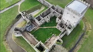Castles UK Stunning 4k Drone Footage. Porchester Castle.