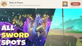 All Lightning Swords Locations[Inazuma] + Puzzle(Luxurious Chest) 🔸 Rest in Peace Achievement