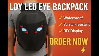 2025 Waterproof LED Motorcycle Backpack with Light-up Eyes & DIY Display for Men and Women
