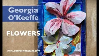 Cardboard Flowers in the style of artist Georgia O&rsquo;Keeffe.
