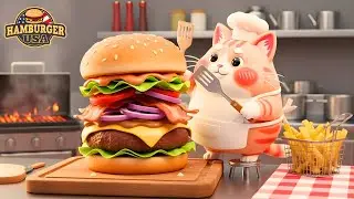 Doraecute The Cat Making American Style Hamburgers