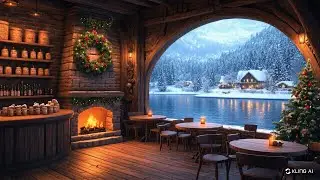 Jazz Relaxing Music at Cozy Cabin Ambience to Study ❄️ Snowfall, Fireplace Sounds for Sleeping 🔥 321