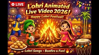 Lohri Animated Live Video 2026 🔥 Happy Lohri Songs & Animation | Lohri Festival for Kids