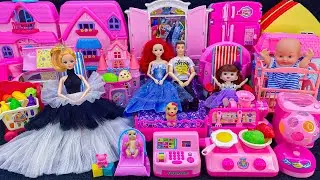 10 Minutes Satisfying with Unboxing Princess Furniture Wedding Playset, Barbie Dream House Toys ASMR
