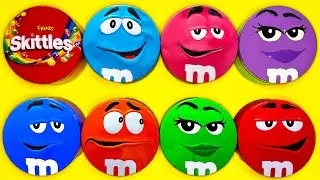 Satisfying Video | Fresh Unpacking Brilliant Tins with Rainbow Skittles and Sweet M&M'S Candy ASMR