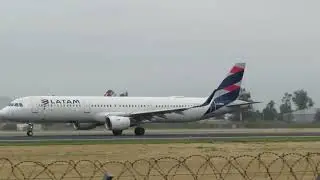 Airbus A321 Latam takeoff Scel Santiago Chile 