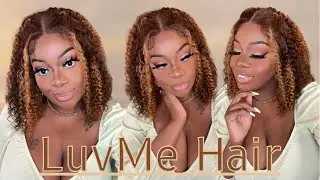 Get this🔥 MIX COLOR BROWN CURLY BOB WIG | LuvMe Hair | iamSimoneC