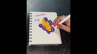 Cute & Easy Butterfly Drawing For Kids #youtubeshorts #art