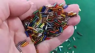 Mixed-Colour Glass Bugle Seed Beads 5-9mm x 1.8mm Pack Of 2200+