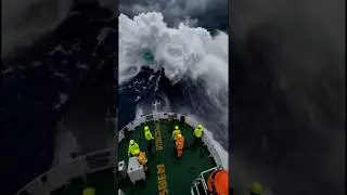 Atlantic Ocean Fury &ndash; Giant Wave Hits Ship Hard!  #shorts
