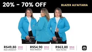Blazer Feminino Luxo Plus Size Shein Com Bot&otilde;es Forrados - MCLUBE