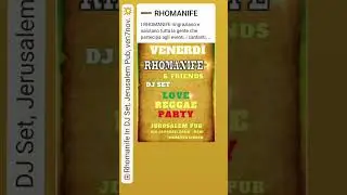 Rhomanife in Dj Set, Jerusalem Pub Bari, ven7nov #reggae #event #bari