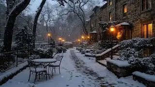 Deep in Study ❄️ A Quiet Gothic Village in Snow | Dark Academia Winter Piano for Study & Relax