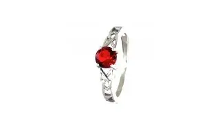 Celtic Knot July Birthstone Ring - Ruby Red CZ Stone | Fantasy Forge Jewelry