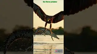 the fierce predator! #eagle #crocodile #animals #usa #shorts