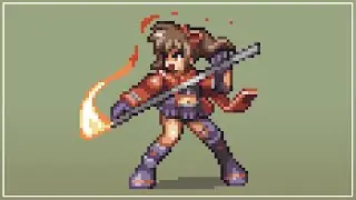 Pixel Art Character Timelapse - Hanabi (Scarlet Nexus)