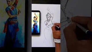 Dancing Girl drawing✨with perfect song💖🤩#shorts #drawing