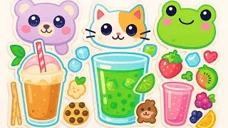 Cocktail Sticker ASMR | Meow-Meow Music & Summer Vibes №2