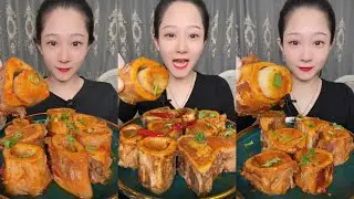 Asmr mukbang eating bone marrow - full 2 hours long - alice food #438